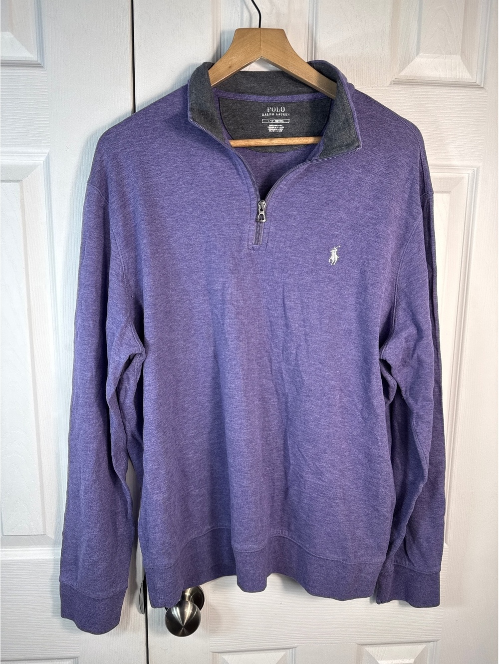 Polo Ralph Lauren Men's Purple 1/4 Zip Pullover Shirt Large